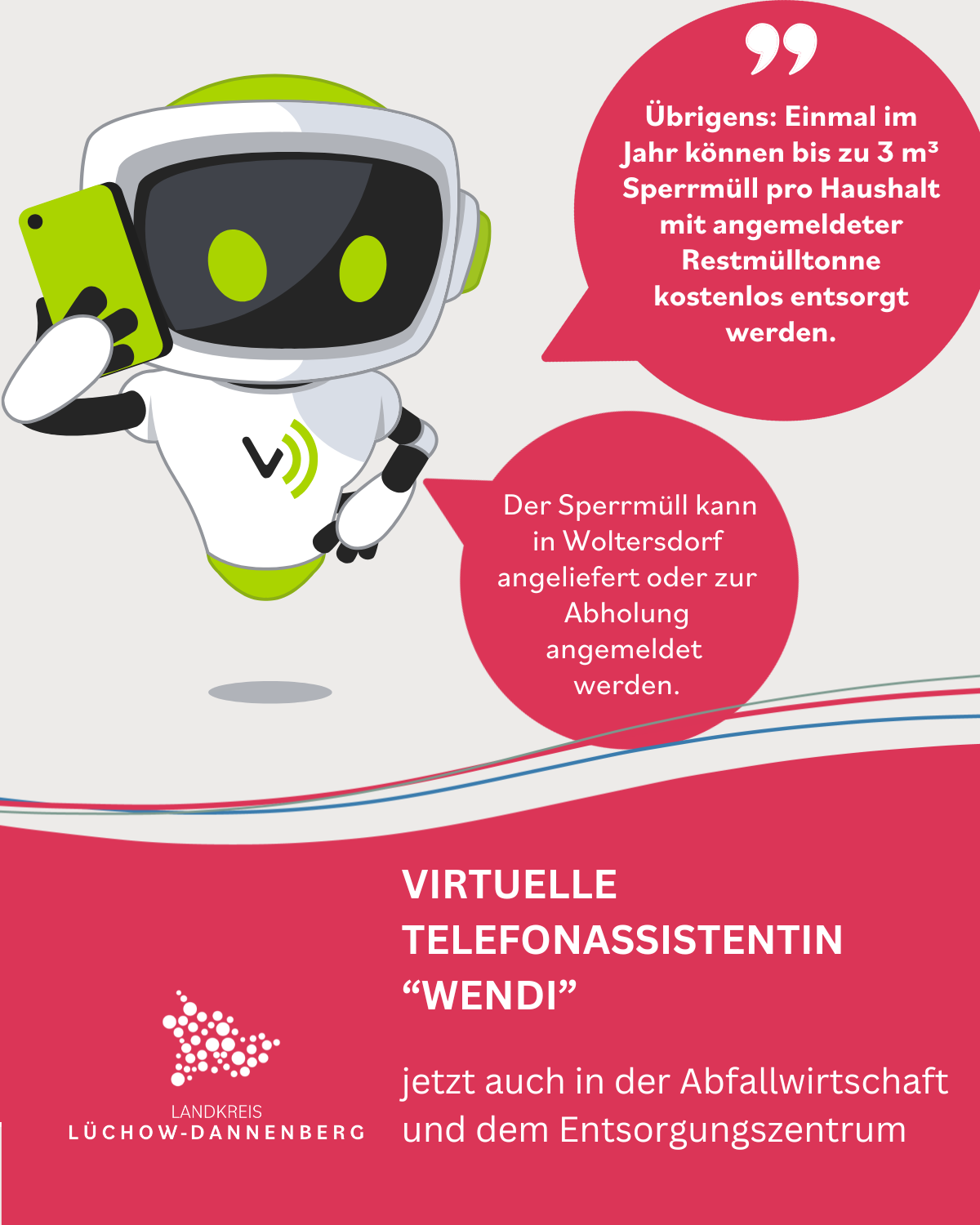 Virtuelle Telefonassistentin Wendi: ab 15. Juli in der Abfallwirtschaft und im Entsorgungszentrum im Einsatz